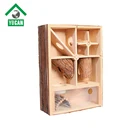 Stocked Pet Carrier Wooden Hamster Cage Pet Carrier Playing Wooden Hamster House Hamster Cage