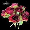 ISEVIAN Faux Rose Bouquet Mini Rose Flower with 9 heads Light Pink Flower Rose Bouquet