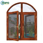 AS2208 Anodizing Surface Treatment Double Glass Casement Arch Aluminum Windows