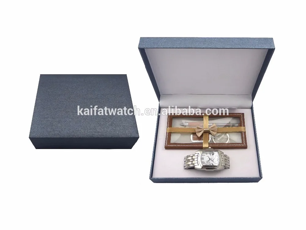high quality promotional men watch gift sets with
