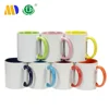 MIDA Mug Sublimation 11oz Inner Color and Handle Ceramic Mugs Blank White Cups