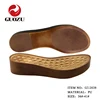 wood texture pu wedge heel shoe sole