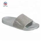 Summer Women Slides 2018 Glitter Slides Sandals Women Rhinestone Sandals Slides