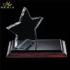 Unique hand trophy Crystal Star Award With Wooden Base