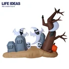 210cm/7ft Halloween Inflatable Ghost, Dead Tree Monster and Tombstone Party Yard Decoration