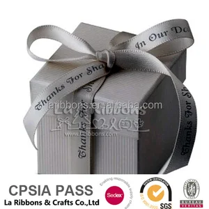 custom gift boxes printed satin ribbon tied bow with logo