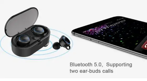 Waterproof 5.0 TWS Truly Wireless Bluetooths Earbuds with Charging Case - ANKUX.COM