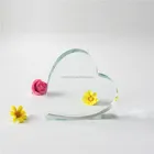 Wholesale heart shape 3d glass laser engraving Crystal gift/paperweight