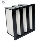 Combined hepa big flow plastic frame box type air conditioning V-bank filter