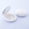 white egg shaped cosmetic powder packaging case