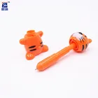 promotional new design cute tiger shape plastic ball pen for kids