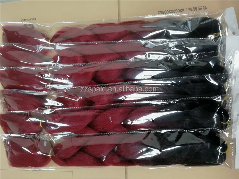 Wholesale african women hair attachment for braids 80 colors 24 inch ombre color jumbo braid synthetic braiding hair extension