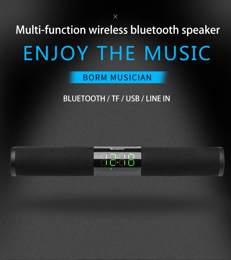 Top Quality Home Theater Stereo Good Sound Fashion Design LED Display Clock Alarm Wireless Bluetooth Home Theater Speaker - ANKUX.COM
