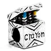 wholesale custom design silver crayon box european charm