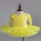 Danyiballet Wholesale High Quality Long Sleeve Kids Girls Yellow Lace Chinese Ballet Dress