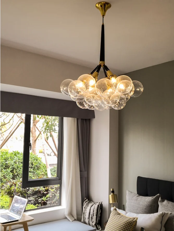 Professional Manufacturer Popular Luxury E27 Glass bubble Modern home pendant Chandeliers lighting