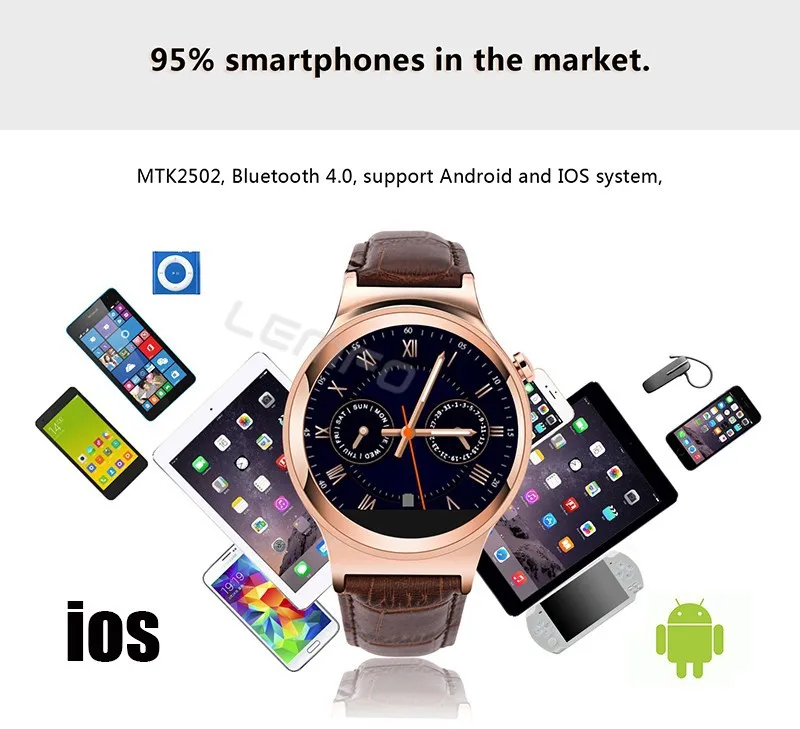 S3 Smart Watch Anti-Lost Alarm Music Sport Bluetooth Smartwatch MTK2502 Support SIM TF Card Hands-free for iOS Android phones