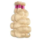 $5 OFF Fashion European Russian Cuticle aligned Honey Blonde 613# Unprocessed Body Weave Human Hair Weaving Bundles