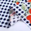 Combined order supplier gingham floral woven rayon poplin print men shirt check fabric polyester