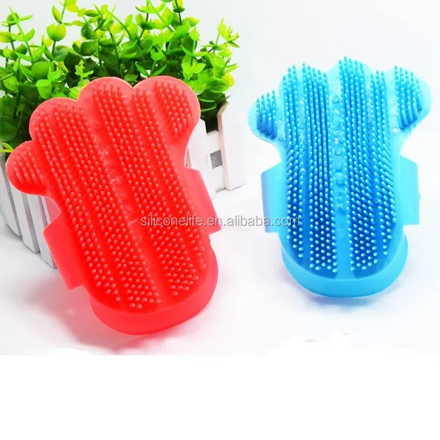 soft silicone pet dog cat animal fur groomer grooming glove