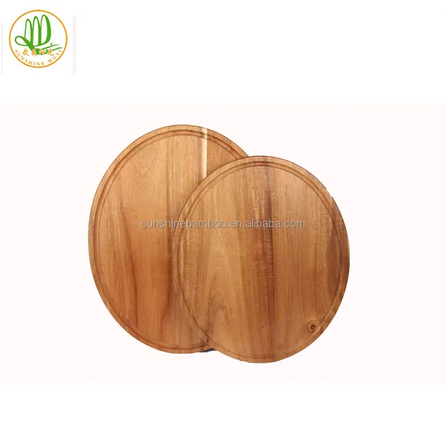 round acacia maple wood cutting board pizza plate