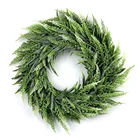 artificial plant laurel wedding christmas decoration adjustable hanger plastic forms outdoor preserved boxwood wreath