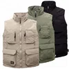 High quality reporter uniform windproof workmans pockets vests winter gilet mens vest