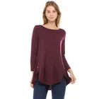 Factory Dropship Autumn Casual O Neck Long Sleeve Top Plain Fitted Blank Women T Shirts With Buttons
