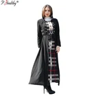 P-Healthy 2018 Muslim dress Islamic women new design plain polyester plaid abaya with hijab
