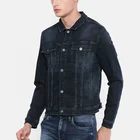 Experienced manufacturer wholesale solid blue plain denim jacket men