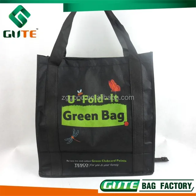 hot customized foldable non woven shopping bag green grocery bag