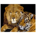 30x40 realistic lion and tiger art diamond painting for decoration