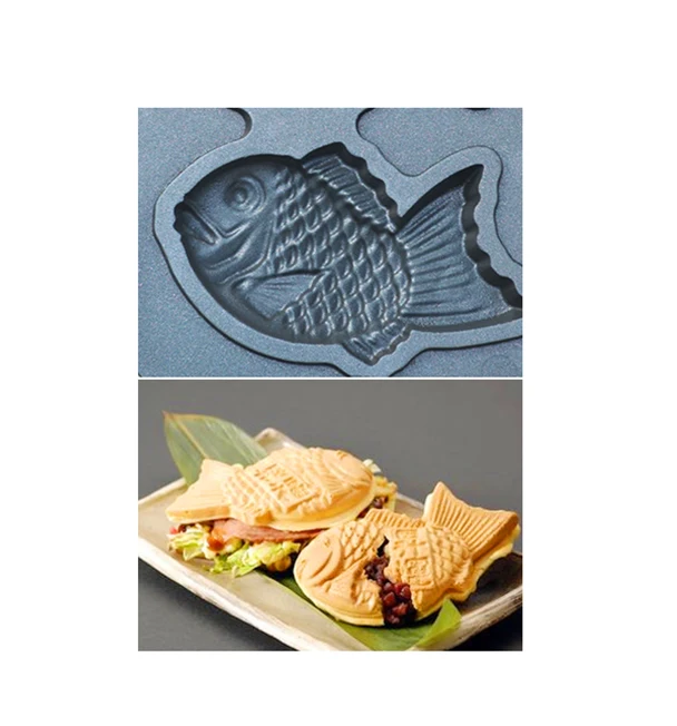 New Stainless Steel Snack 2pcs Gas Taiyaki Machine Fish Waffle Machine for Sale