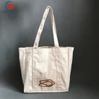 eco-friendly standard size canvas bucket tote bag with outside pockets