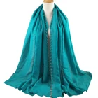 Hot design TR cotton gold pearl hijab shawl women muslim scarf hijab