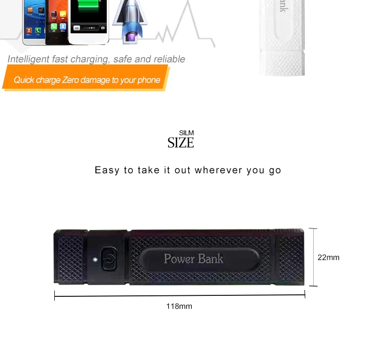 corporate gift flashlight power bank with touch light 2600mah - ANKUX.COM