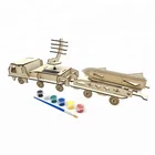 Toy Solar Solar Car Toy Wooden Long Missile Truck Toy Solar Car Kit