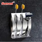 Metal Durable Unique Wall Mounted Toothbrush Cup Holder Double Bathroom