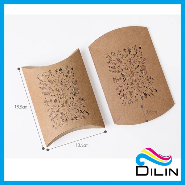 dark brown food frade apple pie shape pillow box with black