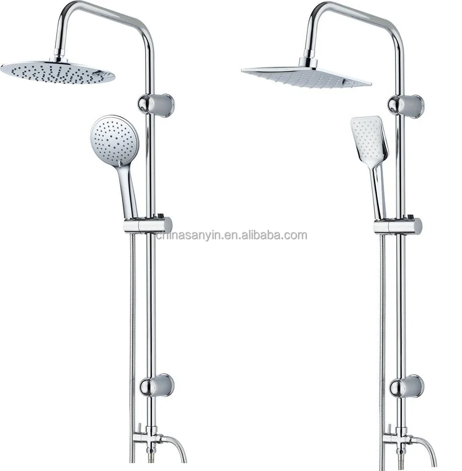 stainless steel high pipe bathroom overhead shower set with