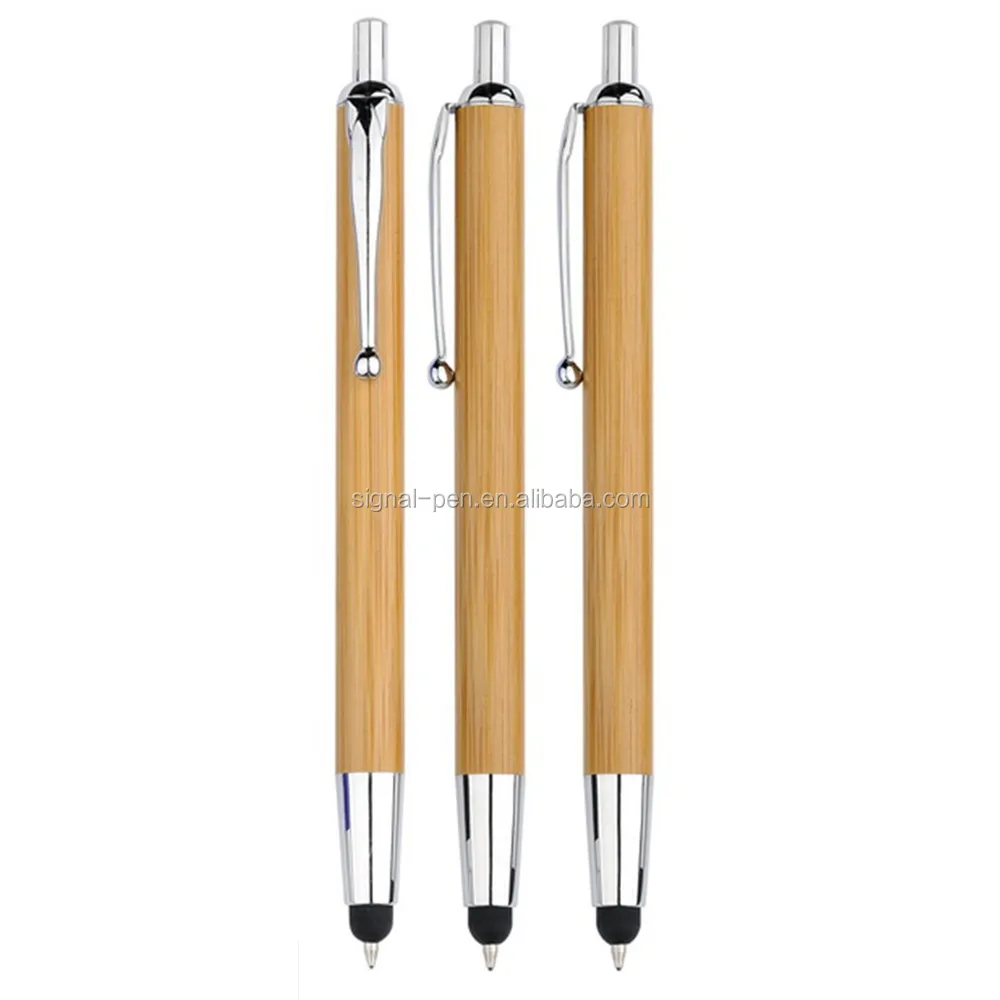 bamboo pens eco-friendly metal clip ball pens