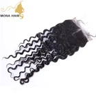 High Quality virgin Curly 5*5 lace closure raw miink brazilian hair