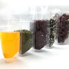 Plastic Juice Packaging Bag And Transparent Liquid Stand Up Pouch With Zipper Top/