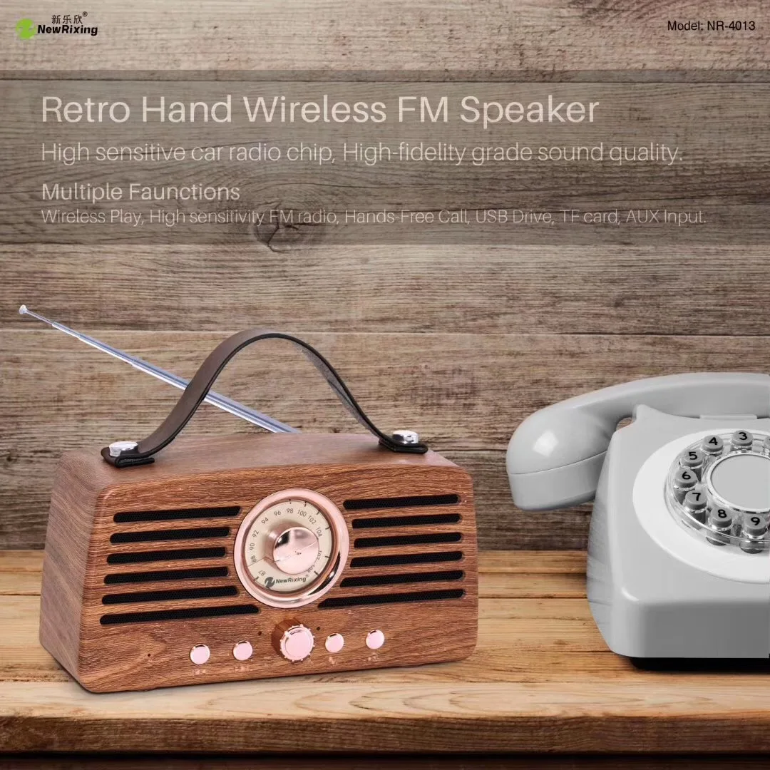 NR-4013 factory price retro vintage high quality sounds blue tooth speaker with fm radio - ANKUX.COM