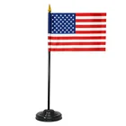 Custom printed national mini table top flag stand