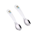 304 stainless steel tableware for children creative cartoon spoon fork baby prevent fall prevent hot eating spoon