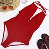 Latest Design Low Back Red Swimwear Sexy One Piece Swimsuit For Women