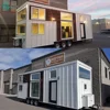 Travelman Hotel Use and Wooden Log Material Tiny House Plans on Wheels