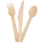 Biodegradable eco friendly disposable wooden cutlery set 160mm wooden spoon forks and knives