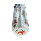 Custom Floral Print High Quality Silk Satin Hijab Scarf For Women